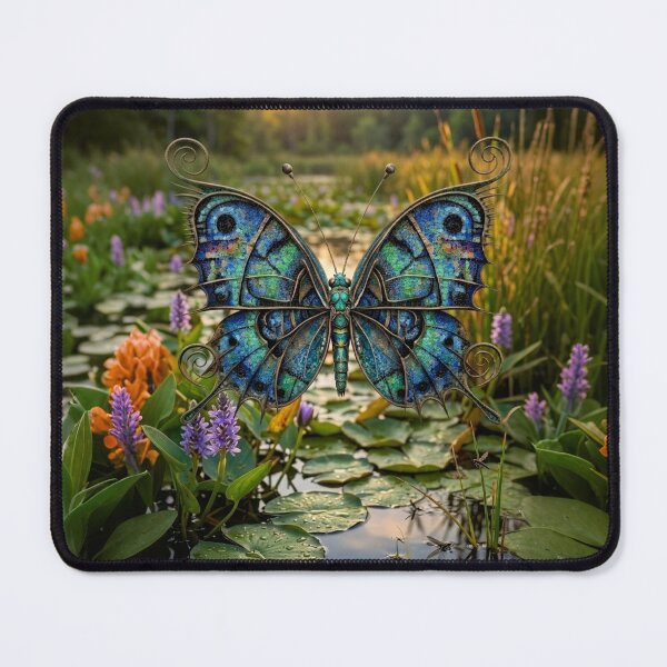 Item preview, Stained Glass Butterfly | Filigree Metallic Fantasy Nature Art designed and sold by KingsArtworx 2.