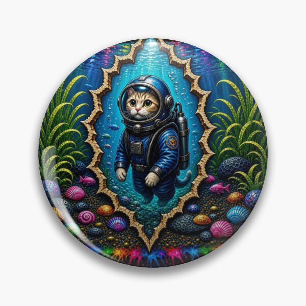 Item preview, AstroCat Underwater Odyssey - Cute Cat Scuba Diver designed and sold by Breezes-of-Ida.