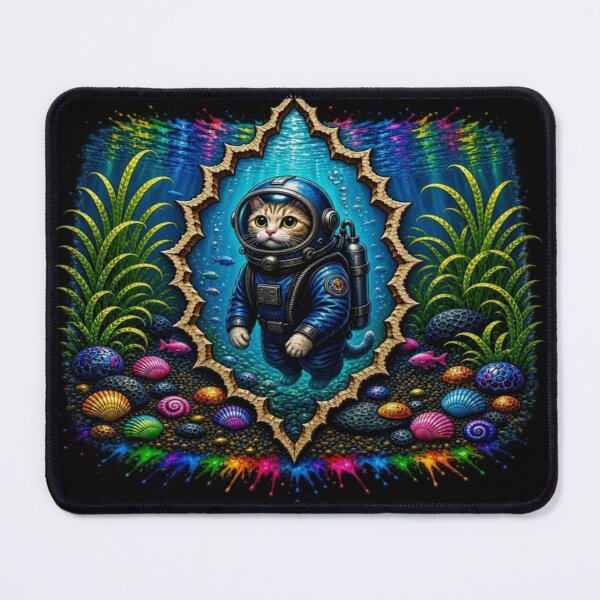 Item preview, AstroCat Underwater Odyssey - Cute Cat Scuba Diver designed and sold by Breezes-of-Ida.