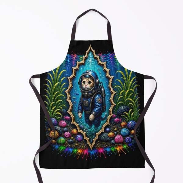 Item preview, AstroCat Underwater Odyssey - Cute Cat Scuba Diver designed and sold by Breezes-of-Ida.