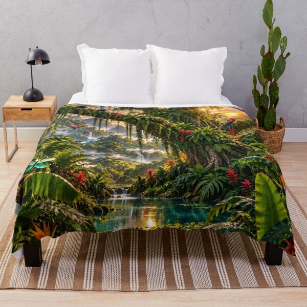 Item preview, Tropical Jungle Paradise – Colorful Macaws, Toucans & Waterfall designed and sold by IRON SIREN.