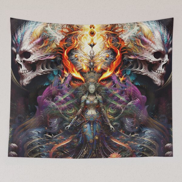 Item preview, What she brings with her - Psychedelic goddess art designed and sold by Sacred Frequency Studio .