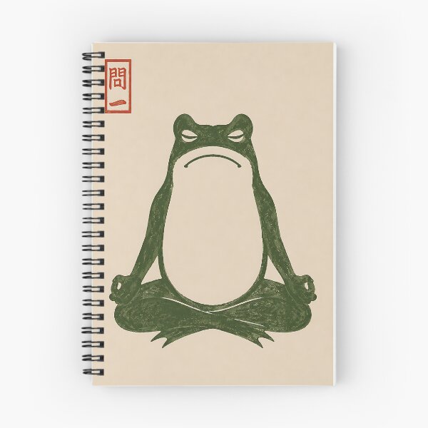 Item preview, Grumpy Meditating Frog Japanese Woodblock Art designed and sold by artswag.