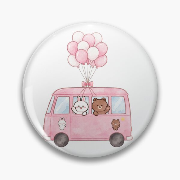 Item preview, Cute Pink Beach Van with Bunny and Bea designed and sold by Emamohamed.