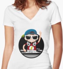 Kid breaks logo no Text Women's Fitted V-Neck T-Shirt