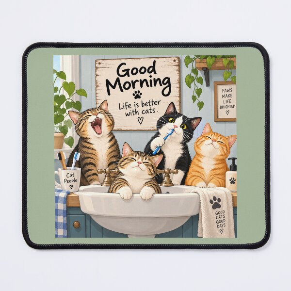 Item preview, Funny Cats in the Bathroom – Cute Cat Life designed and sold by Sasas Design.