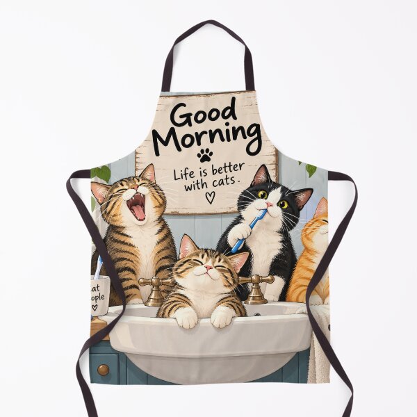 Item preview, Funny Cats in the Bathroom – Cute Cat Life designed and sold by Sasas Design.