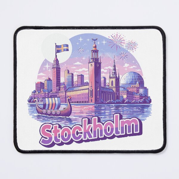 Item preview, Stockholm Skyline Pink – Pride & Souvenir Saying designed and sold by Pineapple-Tree.