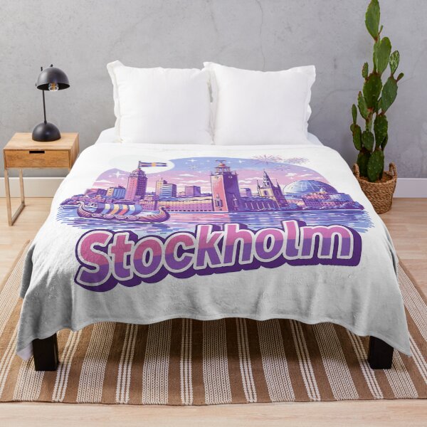 Item preview, Stockholm Skyline Pink – Pride & Souvenir Saying designed and sold by Pineapple-Tree.