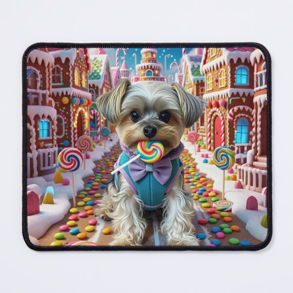 Item preview, Yorkie Candy Land Village | Cute Gingerbread Holiday Puppy Art designed and sold by KingsArtworx 2.