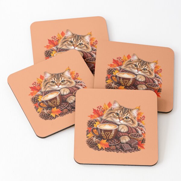 Item preview, Chocolate Brown Coffee Autumn Cat designed and sold by Tianjie-Yishu.