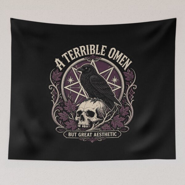 Item preview, Gothic Raven Skull Shirt A Terrible Omen But Great Aesthetic Halloween Tee designed and sold by Dice_Goblin_Studio.