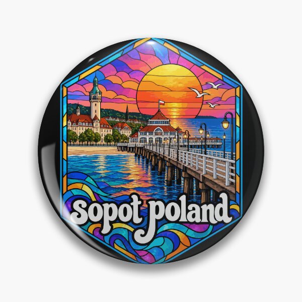 Item preview,  Sopot Trojmiasto Poland Stained Glass Travel designed and sold by TomFrontierArt.