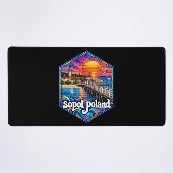 Item preview, Sopot Trojmiasto Poland Stained Glass Travel designed and sold by TomFrontierArt.