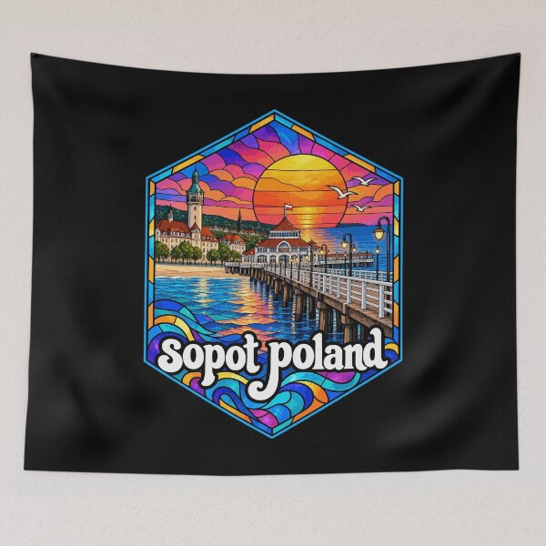 Item preview,  Sopot Trojmiasto Poland Stained Glass Travel designed and sold by TomFrontierArt.