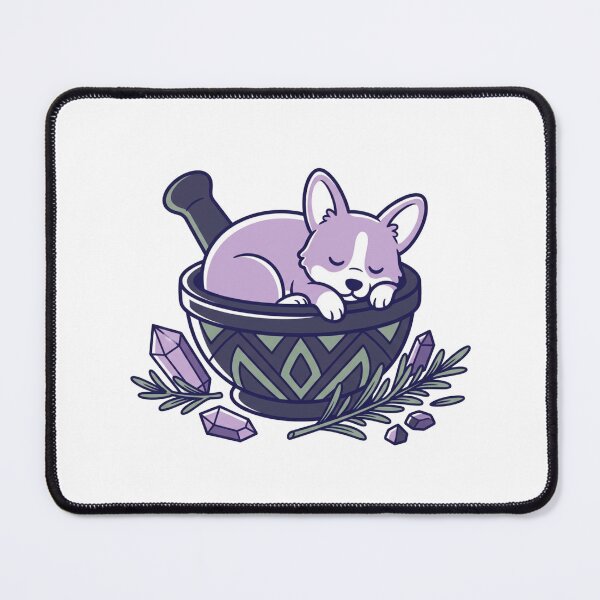 Item preview, Witchy Sleeping Corgi Mortar Pestle Herbalist Crystal Witch Shirt designed and sold by TeNovaStudio ⭐⭐⭐⭐⭐.
