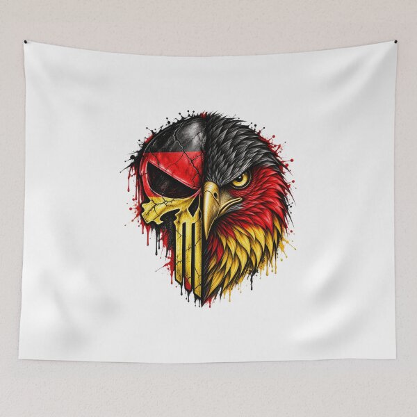 Item preview, Skull and eagle in black, red, and gold designed and sold by Sascha-Heiko.