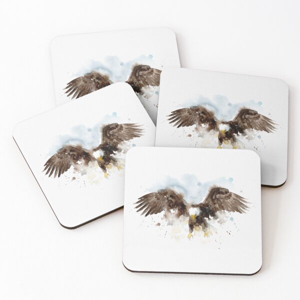 Item preview, Majestic Soaring Bald Eagle Watercolor Art designed and sold by caracatita75.