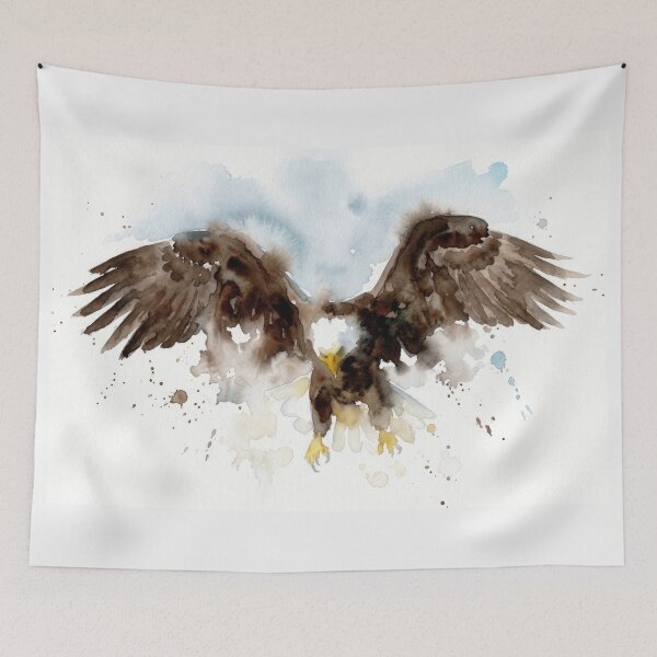 Item preview, Majestic Soaring Bald Eagle Watercolor Art designed and sold by caracatita75.
