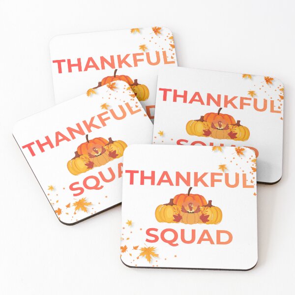 Item preview, Thankful Squad Autumn Leaves Pumpkin Turkey Thanksgiving Day designed and sold by VibranPalette.