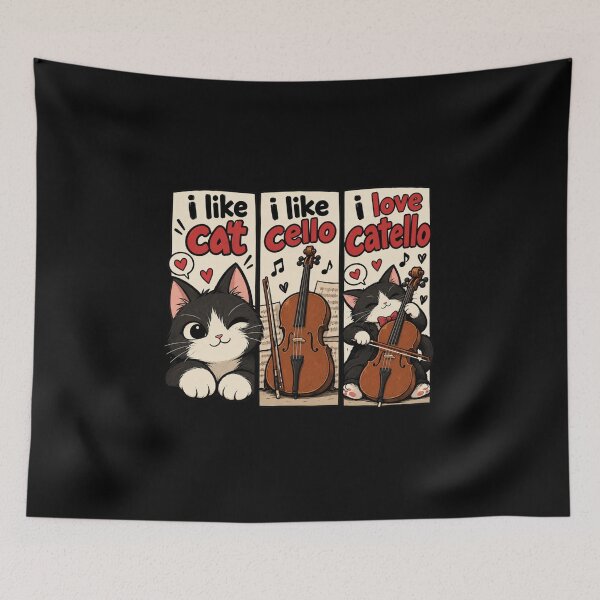 Item preview, I like cat, i like cello, i love catello designed and sold by Konvero.