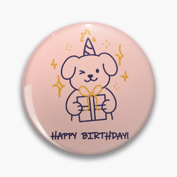 Item preview, Cute Puppy Happy Birthday Retro Dog Art With Gift designed and sold by PetalsPaws.