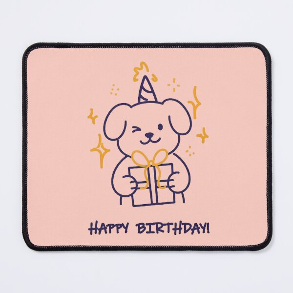 Item preview, Cute Puppy Happy Birthday Retro Dog Art With Gift designed and sold by PetalsPaws.