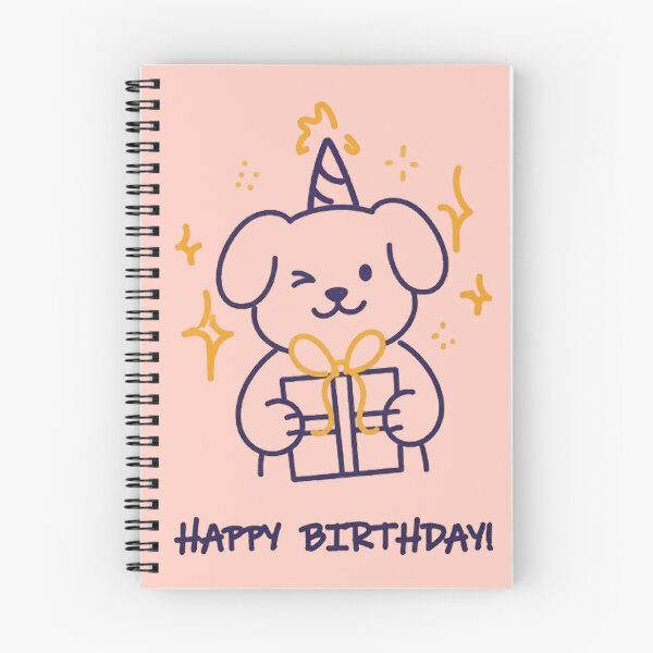 Item preview, Cute Puppy Happy Birthday Retro Dog Art With Gift designed and sold by PetalsPaws.