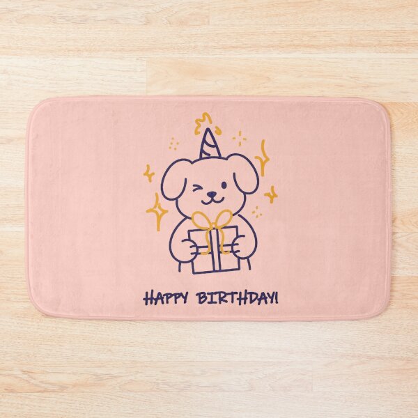 Item preview, Cute Puppy Happy Birthday Retro Dog Art With Gift designed and sold by PetalsPaws.