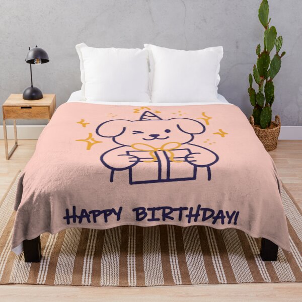 Item preview, Cute Puppy Happy Birthday Retro Dog Art With Gift designed and sold by PetalsPaws.