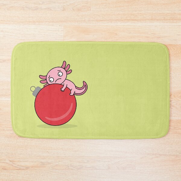 Item preview, Funny Axolotl Rolling on Christmas Red Ornement Minimalist designed and sold by bard-art.