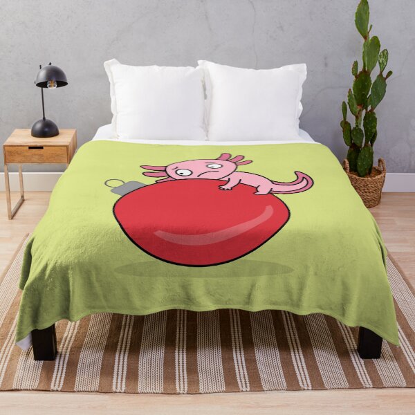 Item preview, Funny Axolotl Rolling on Christmas Red Ornement Minimalist designed and sold by bard-art.