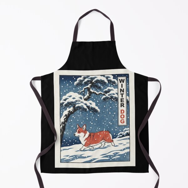 Item preview, Japanese Woodblock Ukiyo-e Winter Dog Corgi Snow Pine Tree Graphic Shirt    designed and sold by TeNovaStudio ⭐⭐⭐⭐⭐.