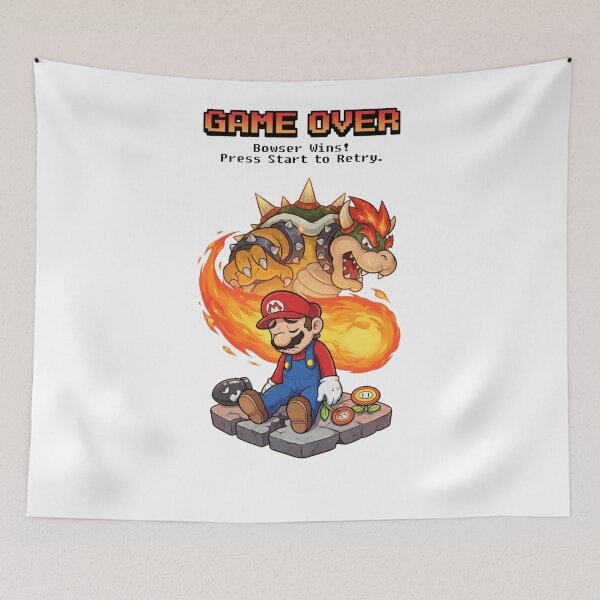 Item preview, Defeated Gamer Hero Game Over Retro Mashup designed and sold by Alaric4you.