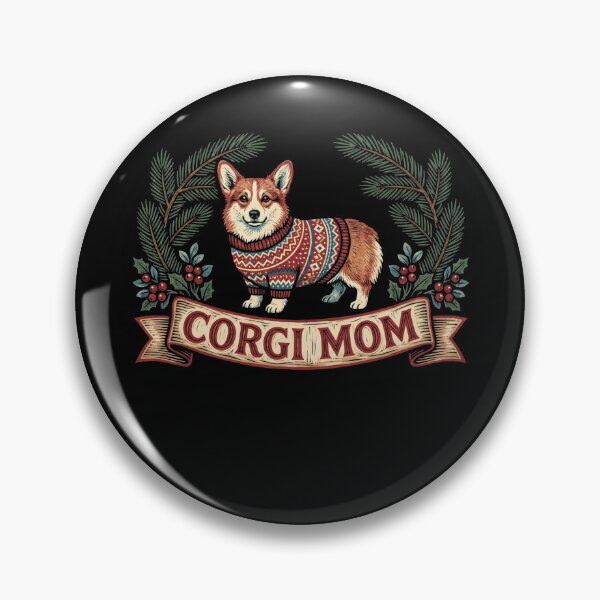 Item preview, Vintage Corgi Mom Winter Sweater Pine Holly Dog Lover Holiday Shirt    designed and sold by TeNovaStudio.