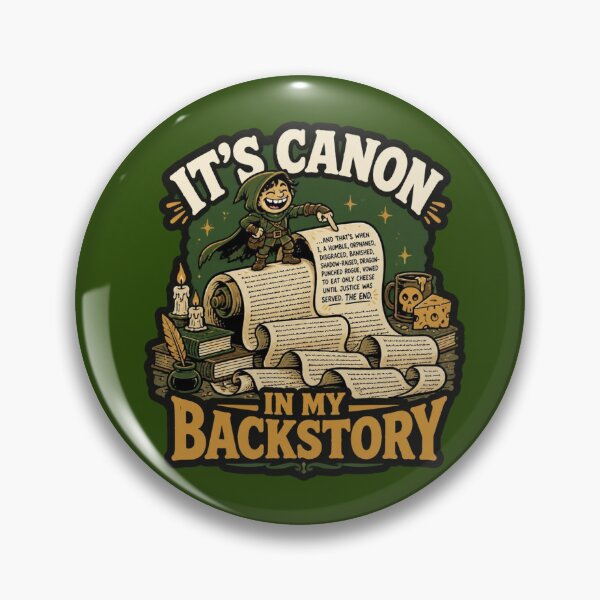Item preview, Its Canon In My Backstory Rogue Scroll Retro T-Shirt Funny RPG Meme designed and sold by Dice_Goblin_Studio.