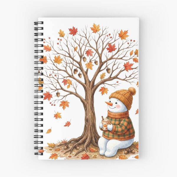 Item preview, Cozy snowman in autumn watercolor, transition from autumn to winter designed and sold by VibranPalette.