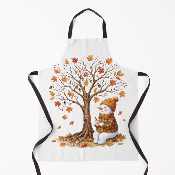 Item preview, Cozy snowman in autumn watercolor, transition from autumn to winter designed and sold by VibranPalette.