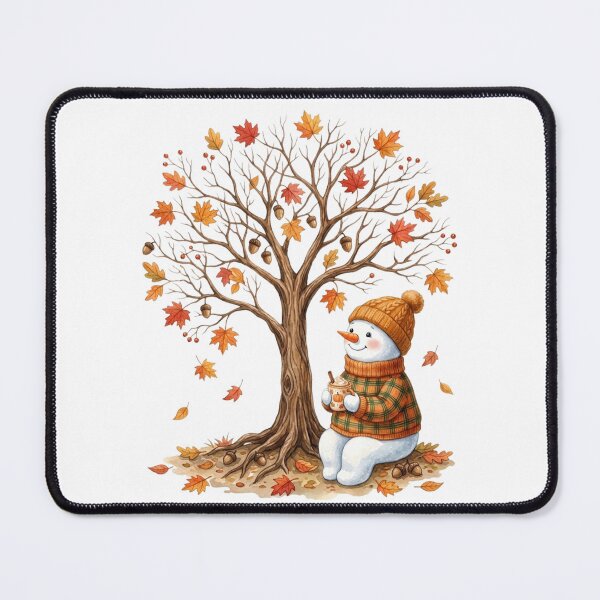 Item preview, Cozy snowman in autumn watercolor, transition from autumn to winter designed and sold by VibranPalette.
