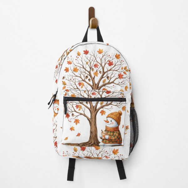 Item preview, Cozy snowman in autumn watercolor, transition from autumn to winter designed and sold by VibranPalette.