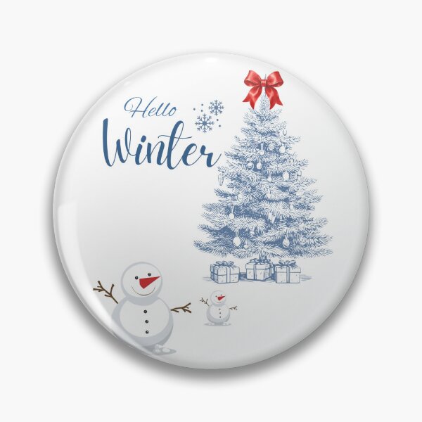 Item preview, Hello Winter Christmas Tree and Cute Snowman Design designed and sold by VibranPalette.