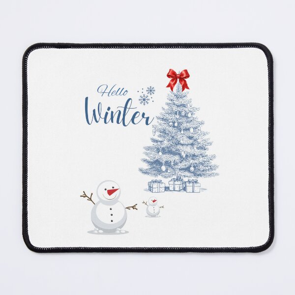 Item preview, Hello Winter Christmas Tree and Cute Snowman Design designed and sold by VibranPalette.