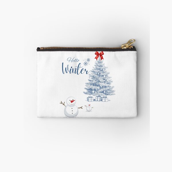 Item preview, Hello Winter Christmas Tree and Cute Snowman Design designed and sold by VibranPalette.