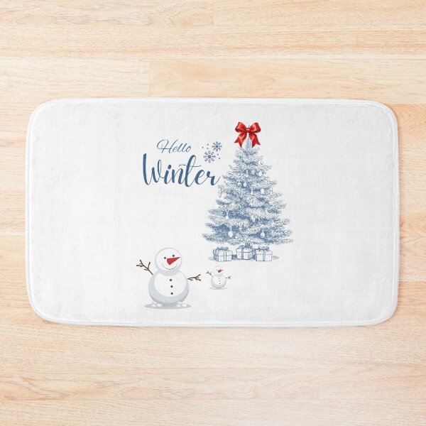 Item preview, Hello Winter Christmas Tree and Cute Snowman Design designed and sold by VibranPalette.