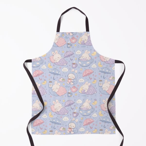 Item preview, Sleepy Bunny Rainy Day Kawaii Pattern designed and sold by Soft Berry Studio.
