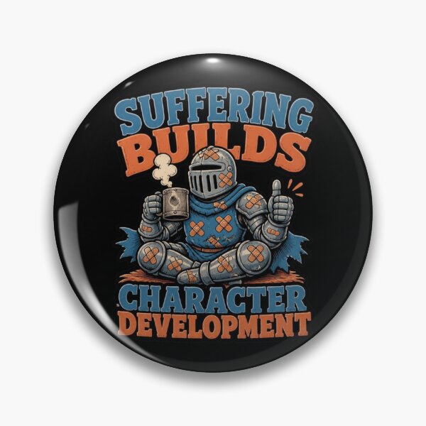 Item preview, Suffering Builds Character Development Knight Retro Cartoon T-Shirt designed and sold by Dice_Goblin_Studio.