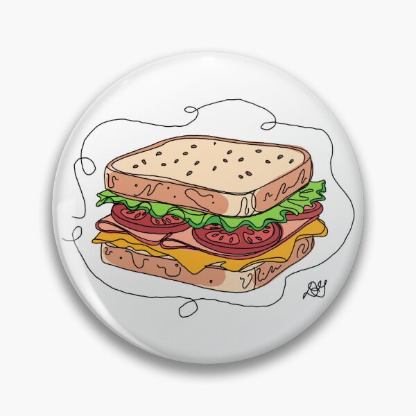 Item preview, Lunch Sandwich Line Art Illustration designed and sold by Evil B Creative.