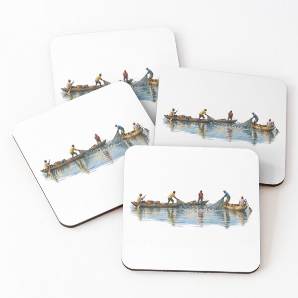 Item preview, Lake Kivu Fishing Crew Digital Watercolour designed and sold by FurusatoGallery.