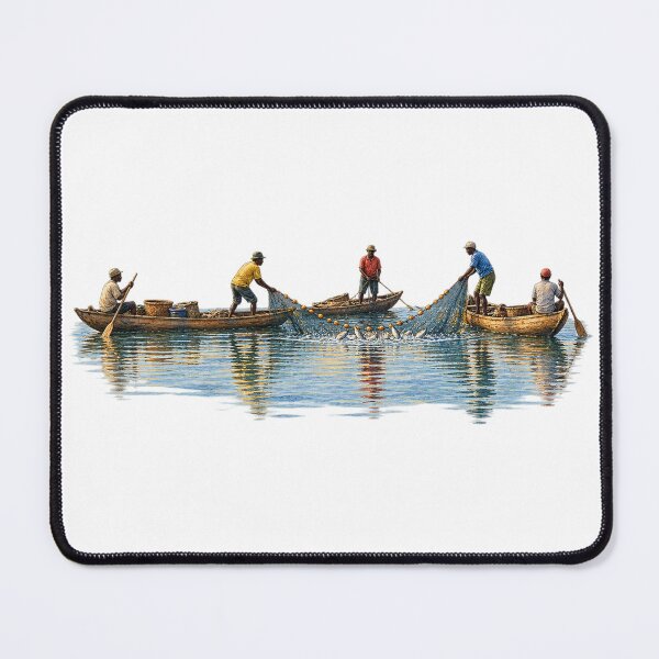 Item preview, Lake Kivu Fishing Crew Digital Watercolour designed and sold by FurusatoGallery.