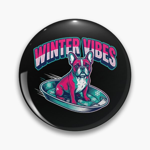 Item preview, Winter Vibes French Bulldog Sledding Snow Dog Lover Graphic Shirt    designed and sold by TeNovaStudio ⭐⭐⭐⭐⭐.